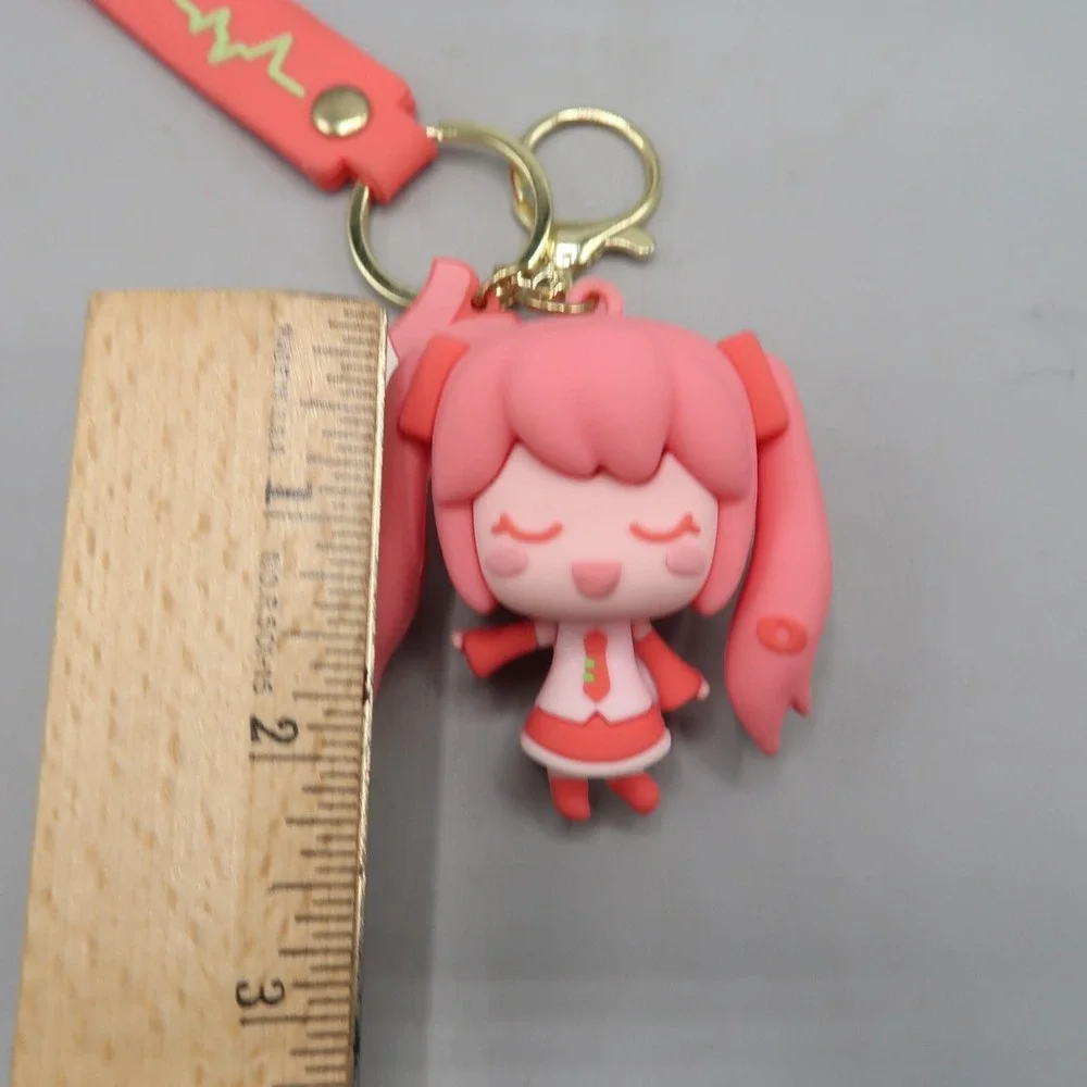 Pink Hatsune Miku figure Keychain Bag Clip Anime